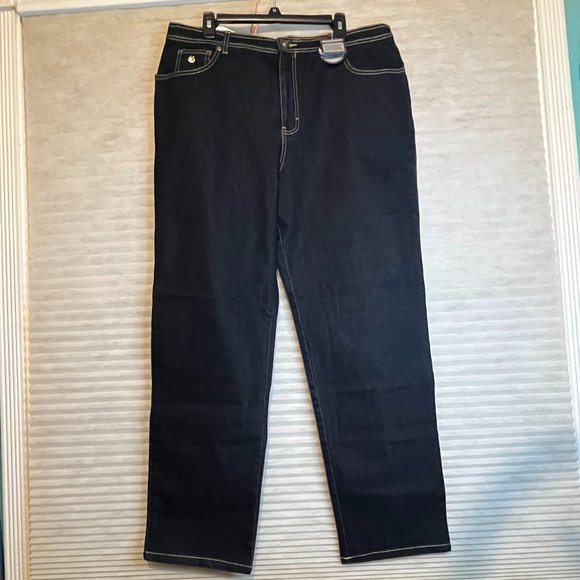 Gloria Vanderbilt Amanda Blue DARK WASH JEANS NWT SIZE 18 - Picture 1 of 5